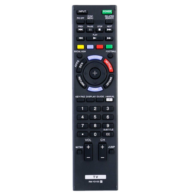 جهاز تحكم عن بعد RM-YD103 جديد مناسب لتلفاز سوني LED سمارت HDTV KDL32W700B KDL40W580B KDL40W590B KDL40W600B KDL42W700B KDL48W580B KDL48W590B KDL48W600B KDL50W700B مع زر نتفليكس (RMYD103)(149276711)